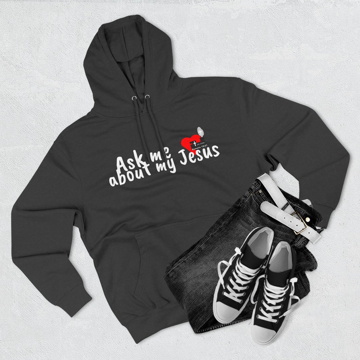 LifeStation Ask me about my Jesus Unisex Premium Pullover Hoodie