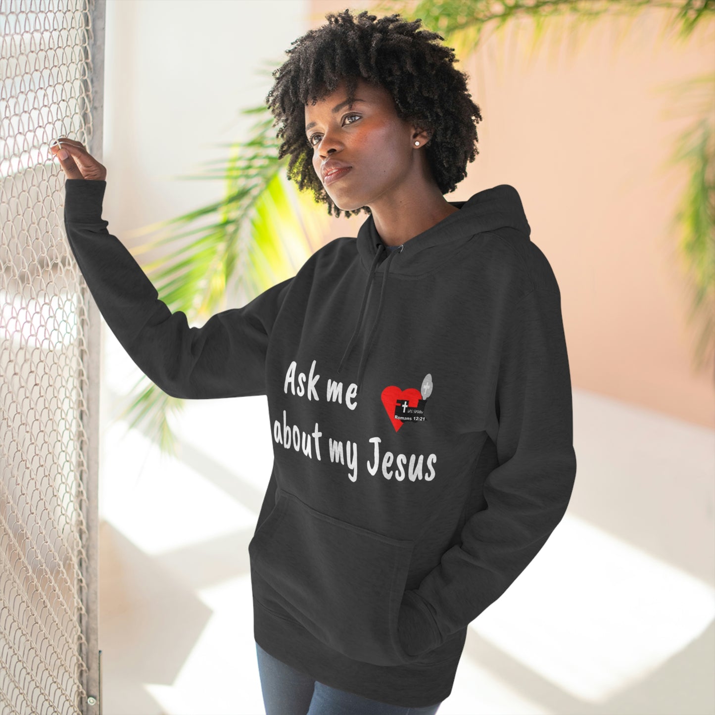 LifeStation Ask me about my Jesus Unisex Premium Pullover Hoodie