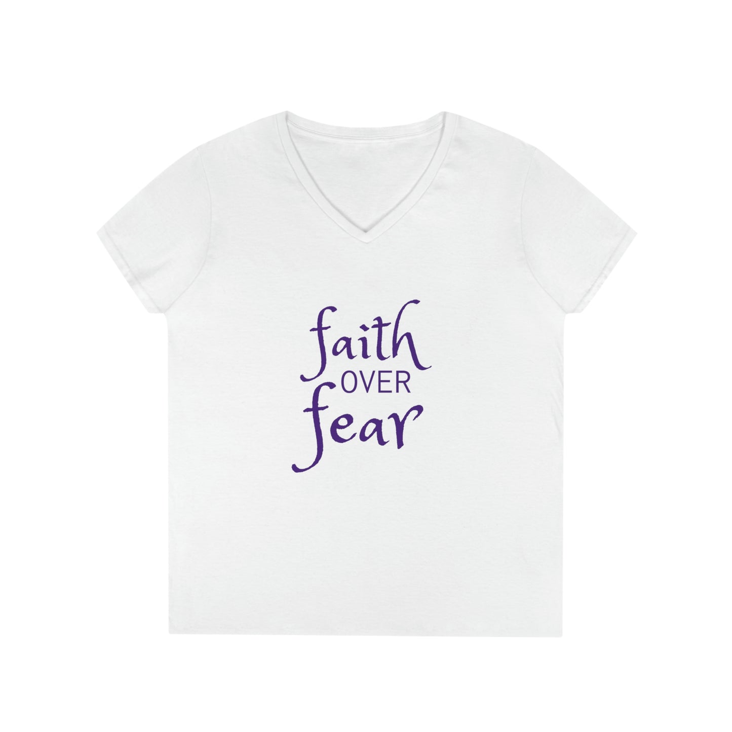 Faith Over Fear Ladies' V-Neck T-Shirt