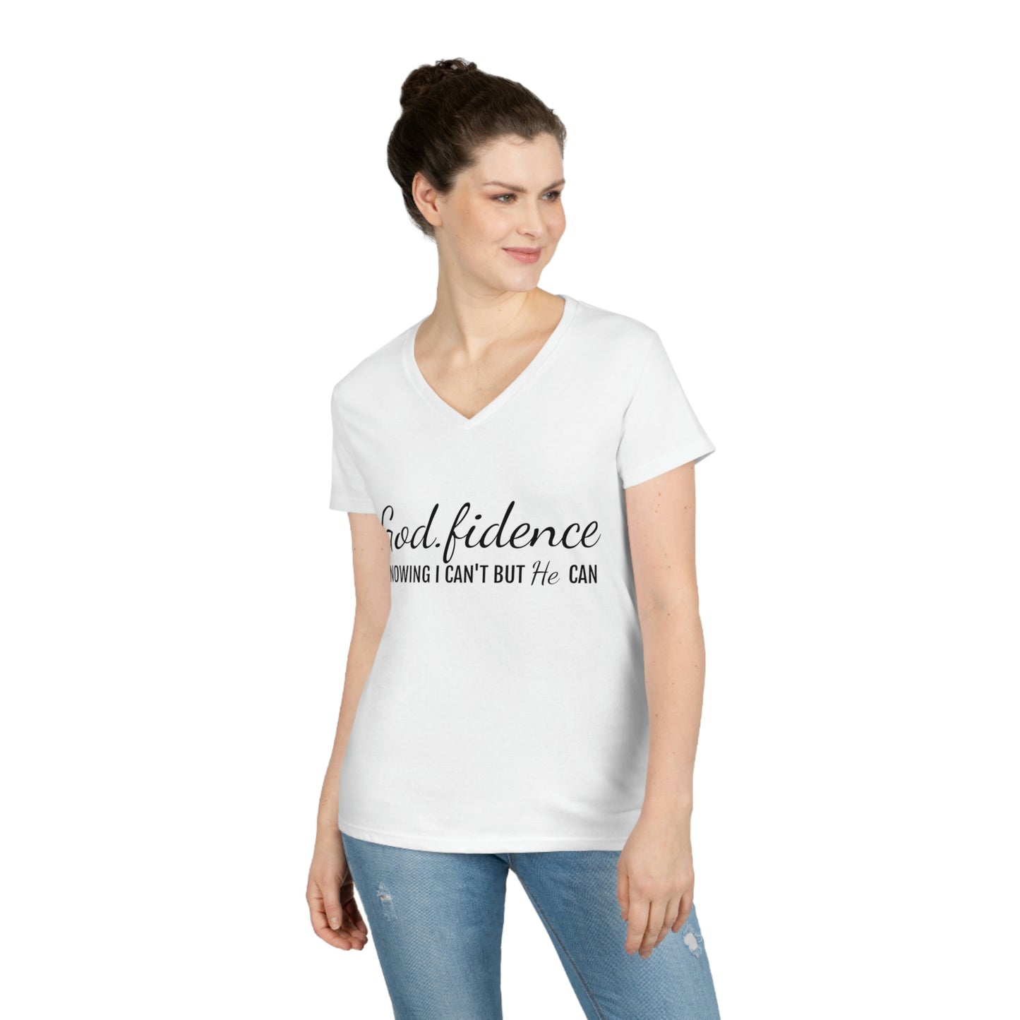 God-fidence Ladies' V-Neck T-Shirt