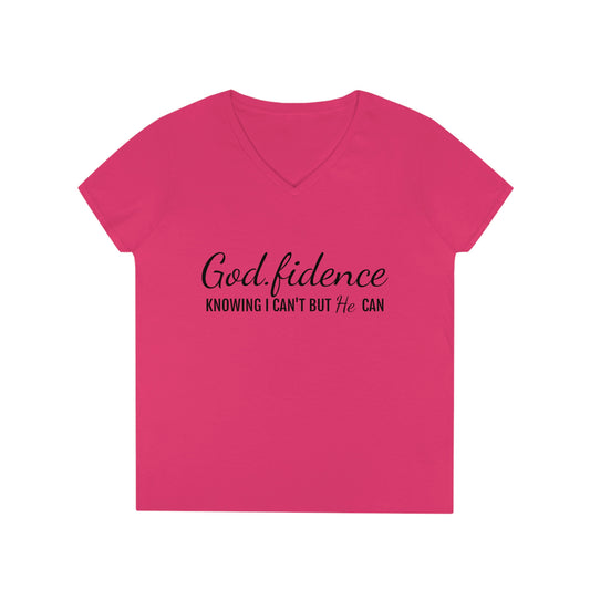 God-fidence Ladies' V-Neck T-Shirt