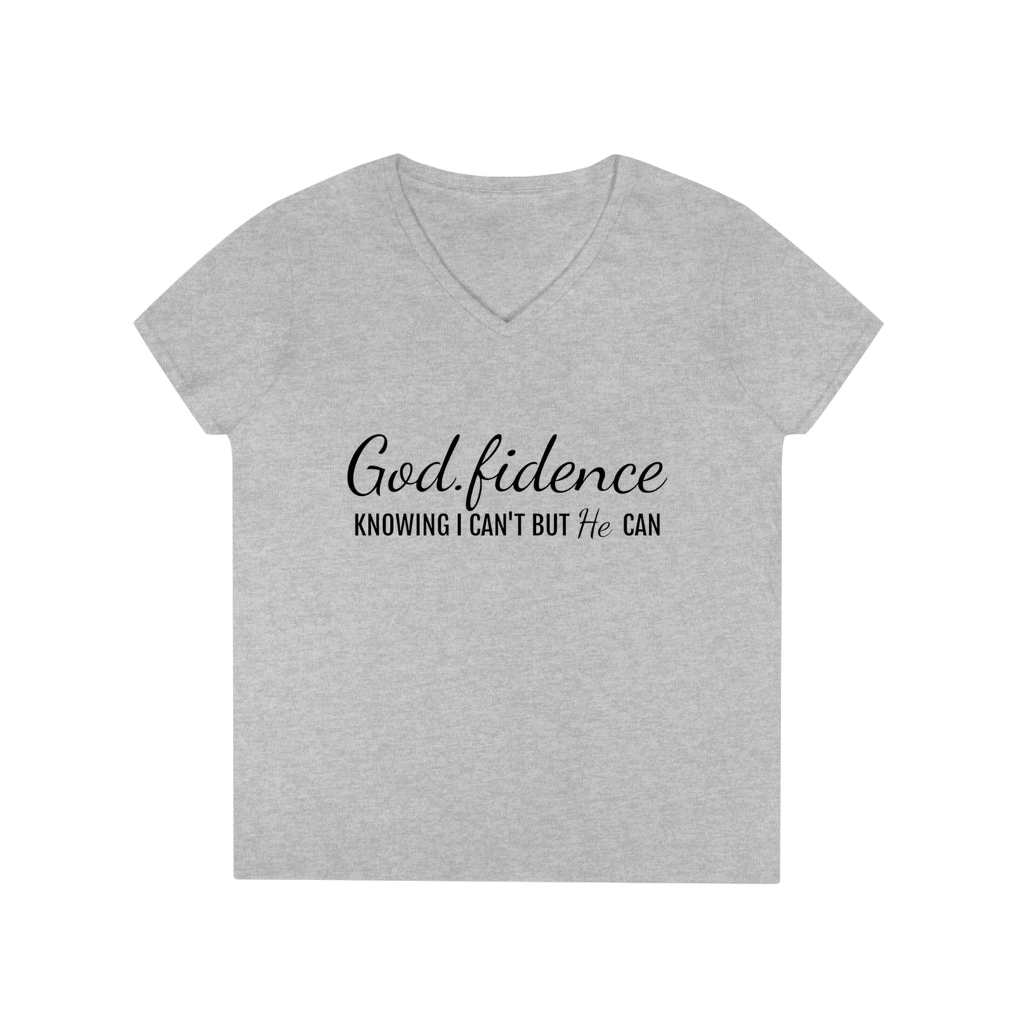 God-fidence Ladies' V-Neck T-Shirt